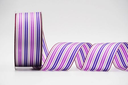 Ruban à rayures doubles multicolores_K1738_fuchsia-violet